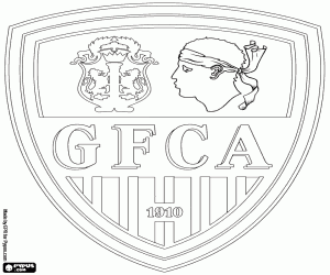 desenho de Escudo da GFC Ajaccio para colorir