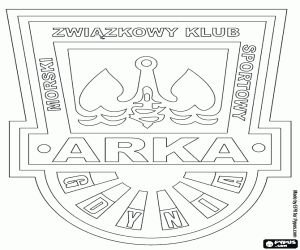 desenho de Escudo de Arka Gdynia para colorir