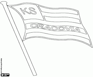 desenho de Escudo de KS Cracovia para colorir