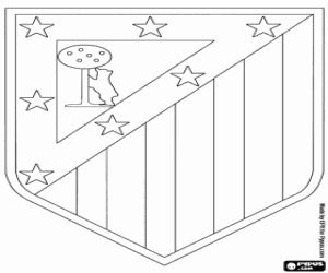 desenho de Escudo do Atlético de Madrid para colorir