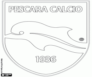 desenho de Escudo do Delfino Pescara 1936 para colorir