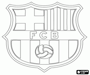desenho de Escudo do FC Barcelona, o Barça para colorir