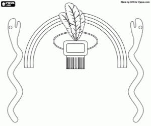 desenho de O escudo do Império Inca para colorir