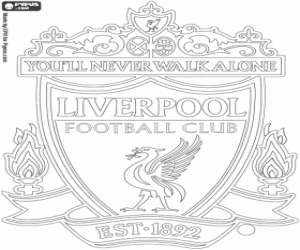 desenho de Escudo do Liverpool FC para colorir