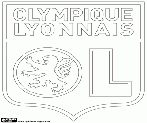 desenho de Escudo do Olympique Lyonnais para colorir