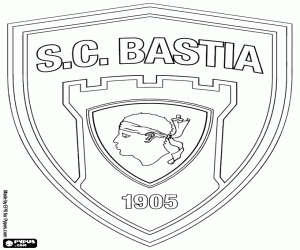 desenho de Escudo do SC Bastia para colorir
