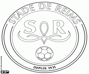 desenho de Escudo do Stade de Reims para colorir