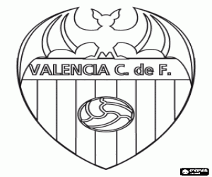 desenho de Escudo ou emblema do Valencia CF para colorir