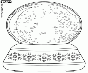 desenho de Esfera de cristal com flocos de neve para colorir