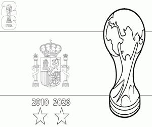 desenho de Espanha, campeã mundial 2026 para colorir