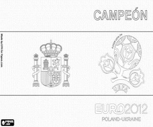 desenho de Espanha, campeã UEFA EURO 2012 para colorir