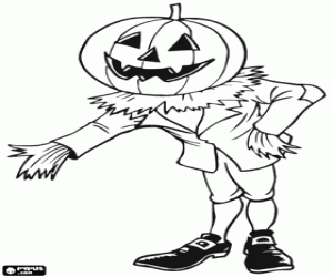 desenho de Um espantalho de Halloween para colorir