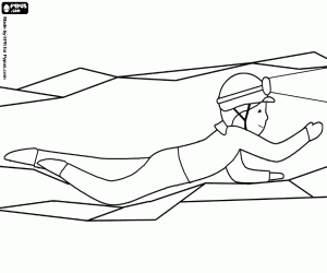 desenho de Um espeleólogo em uma caverna estreita para colorir