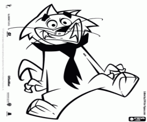 desenho de Espeto, o gato com a gravata para colorir