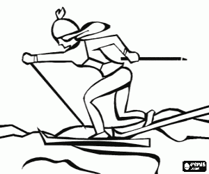 desenho de Uma esquiadora Cross-Country para colorir