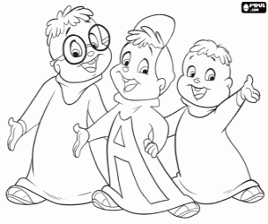desenho de Os esquilos Alvin e os Chipmunks para colorir