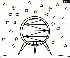 desenho de Estação espacial em um planeta para colorir