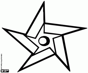 desenho de Uma estrela ninja, um shuriken para colorir