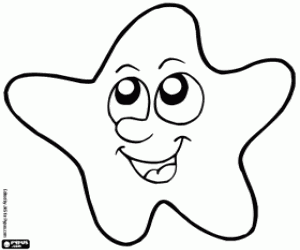 desenho de Estrela sorridente para colorir