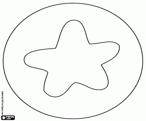 desenho de Estrela para árvore de Natal para colorir
