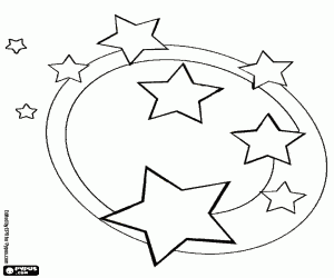 desenho de Estrelas, ornamento do Natal para colorir