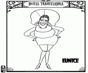 desenho de Eunice, a esposa do Dr. Frankenstein para colorir