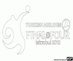 desenho de Euroliga de basquete Istambul 2012 para colorir