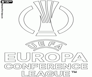 desenho de Europa Conference League, logotipo para colorir