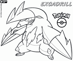 desenho de Excadrill, um subterrâneo pokemon para colorir