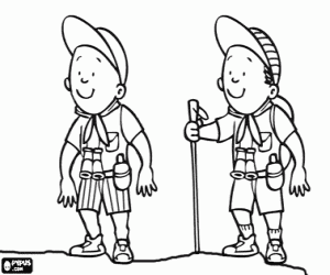 desenho de Expedição de pequenos aventureiros para colorir