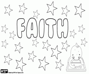 desenho de Faith, nome feminino em inglês para colorir