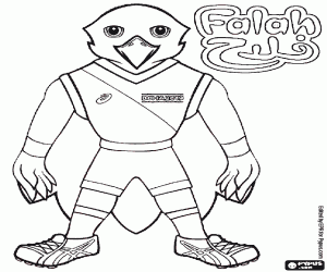 desenho de Falah, mascote de Doha 2019 para colorir