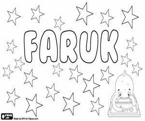 desenho de Faruk, variante do Faruq para colorir