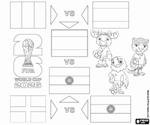 desenho de Fase final da Copa do Mundo FIFA 2026 para colorir