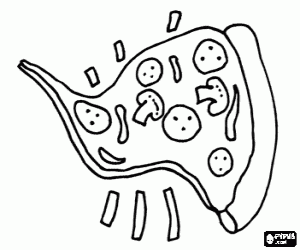 desenho de Uma fatia de pizza para colorir