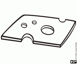 desenho de Fatia de queijo Emmental para colorir