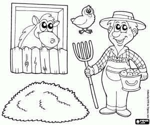 desenho de O fazendeiro da fazenda para colorir