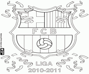 desenho de FC Barcelona, campeão 2010-2011 para colorir