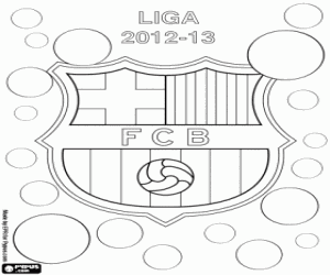 desenho de FC Barcelona, campeão 2012-2013 para colorir