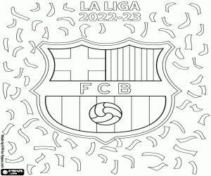 desenho de FC Barcelona, campeão 2022-2023 para colorir