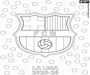 desenho de FC Barcelona, campeão 2025-2026 para colorir