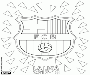 desenho de FC Barcelona, La Liga 2017-2018 para colorir