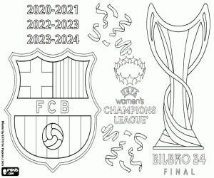 desenho de FC Barcelona, Liga dos Campeões 2023-2024 para colorir
