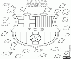 desenho de FC Barcelona, ​​Campeão 2024-2025 para colorir