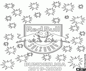 desenho de FC Red Bull Salzburg, campeão 2019-20 para colorir
