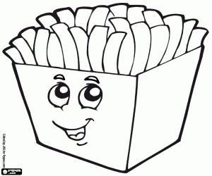 desenho de Felizes batatas fritas para colorir