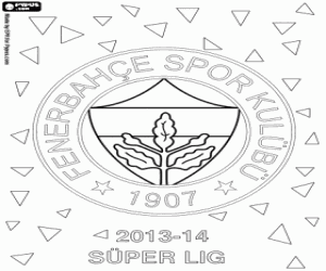 desenho de Fenerbahce, campeão 2013-2014 para colorir