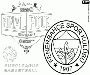 desenho de Fenerbahce, campeão da Euroliga 2017 para colorir