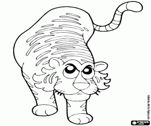 desenho de Um feroz tigre de Bengala para colorir