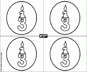 desenho de Uma festa de três anos, convite para colorir